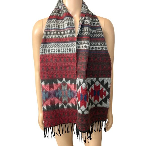 Softer Than Cashmere D & Y Men’s Scarf Fringed  Casual Preppy Red Grey Blue - Picture 6 of 16